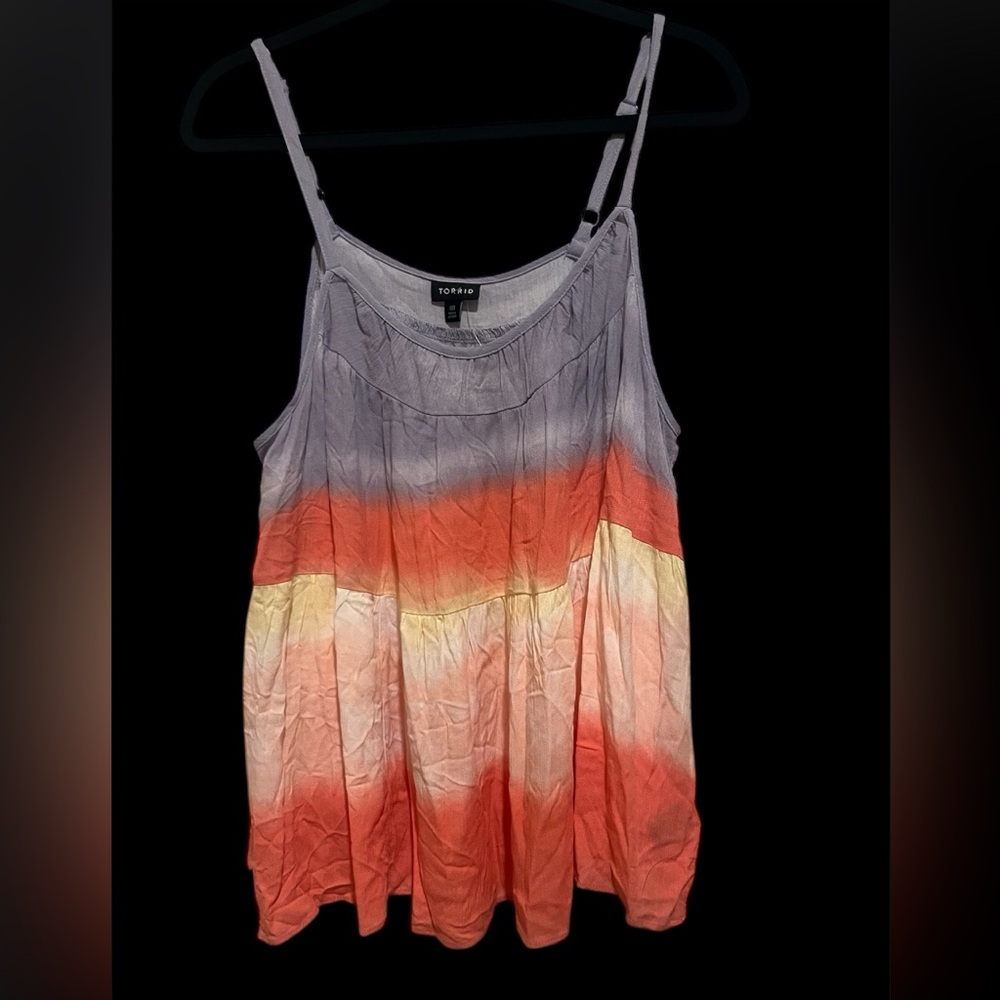 Torrid Rainbow Tie dyed Spaghetti Strap Tank Top NWT size 00